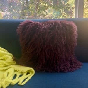 West Elm lamb fur pillow case